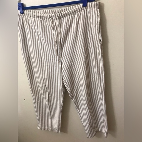 Orvis Womens Cotton Striped Pull On Wide Leg High Rise Lightweight Pants Size 12 - Picture 6 of 13